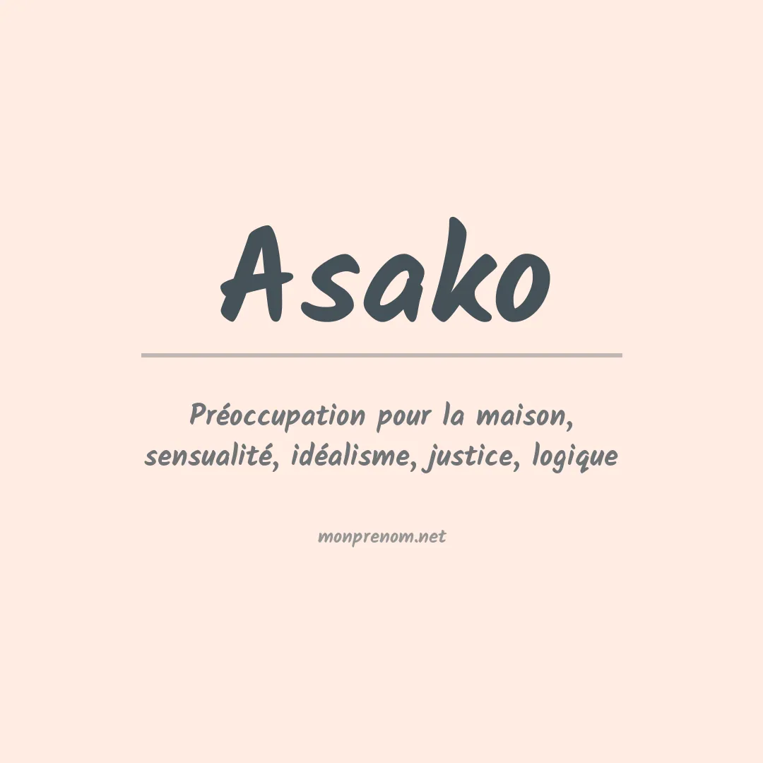 Signification du prénom Asako