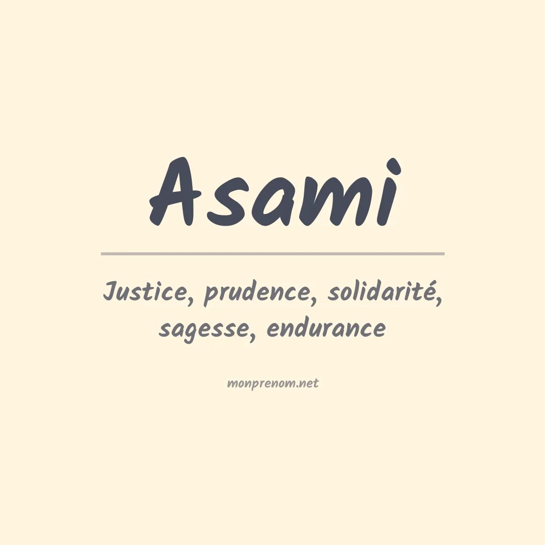 Signification du prénom Asami