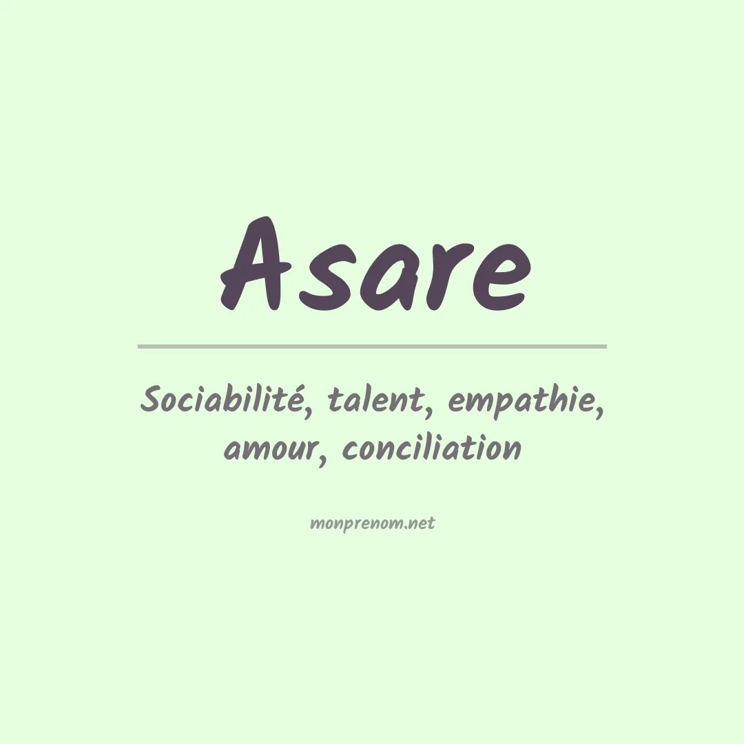 Signification du prénom Asare