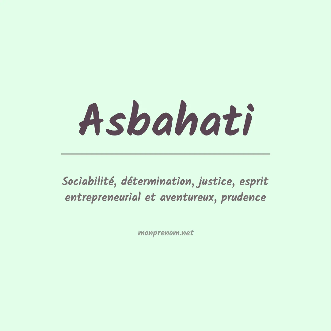 Signification du prénom Asbahati