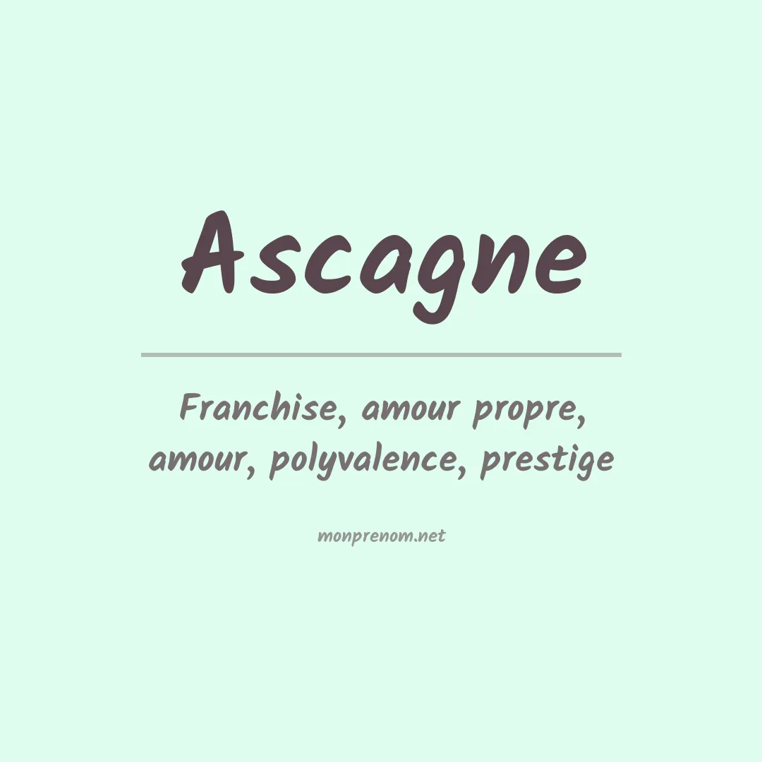 Signification du prénom Ascagne