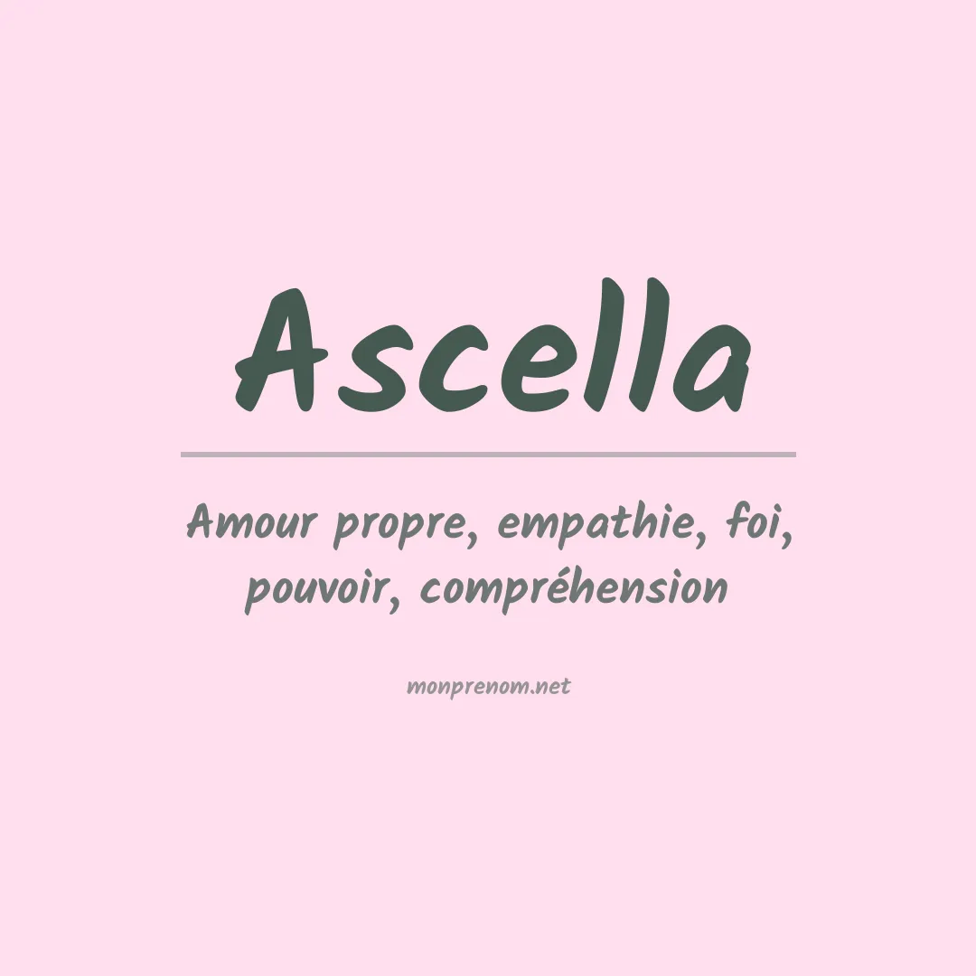 Signification du prénom Ascella
