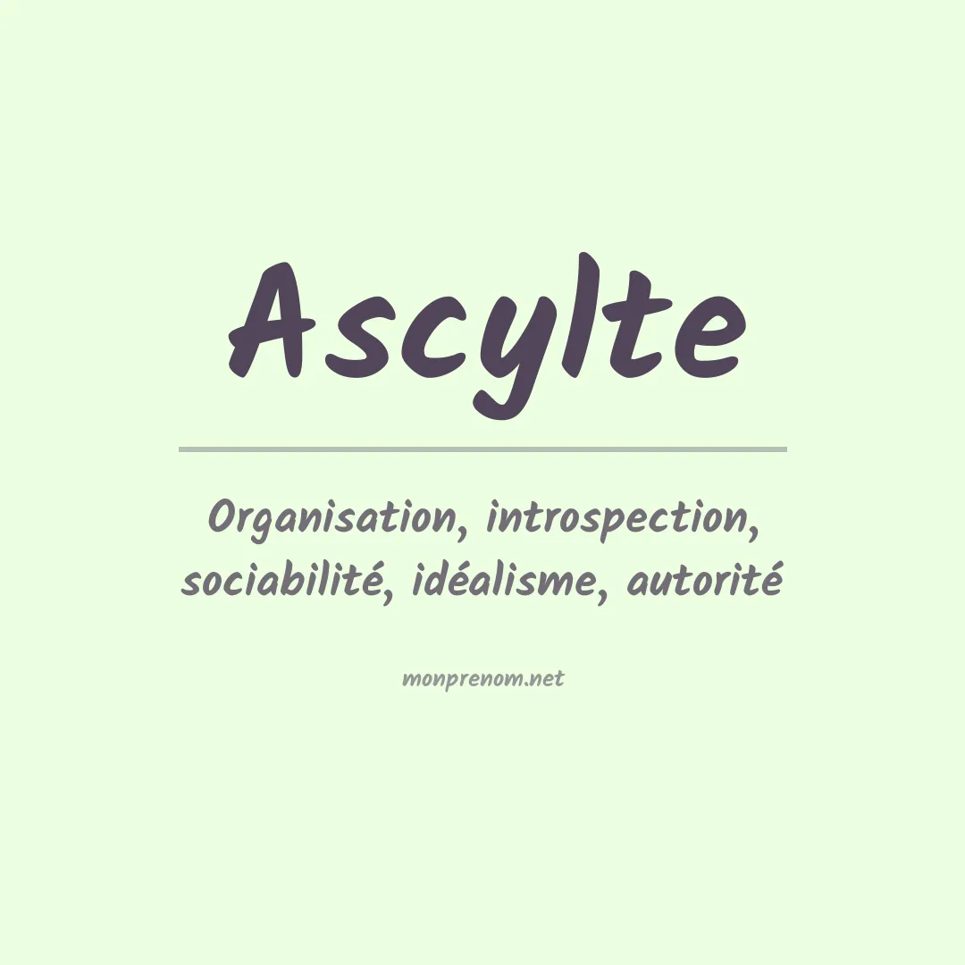 Signification du prénom Ascylte