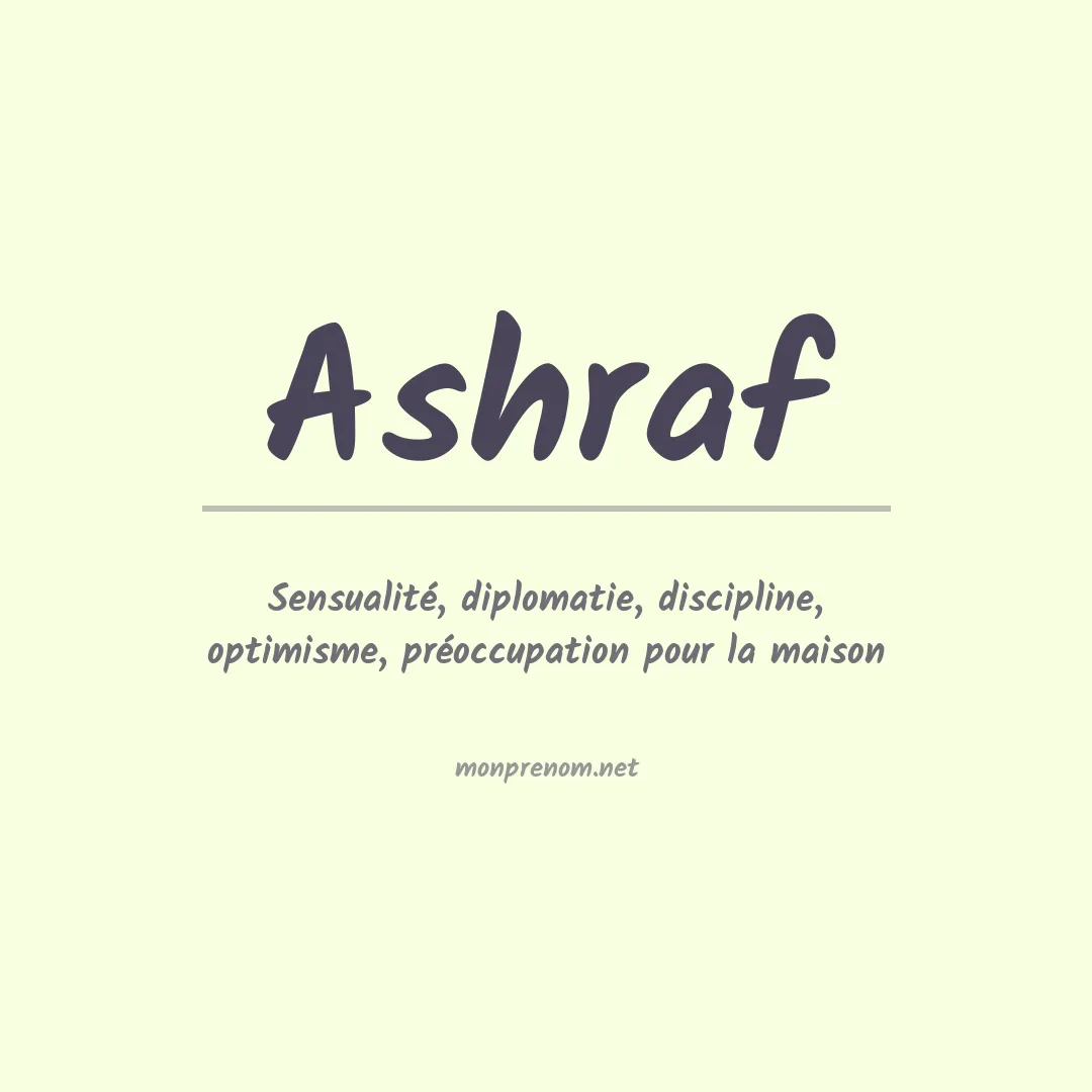Prénom Ashraf
