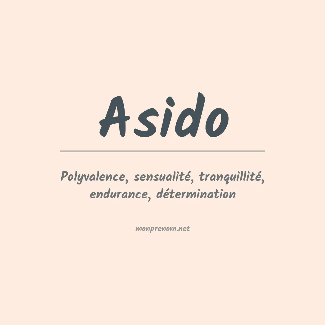 Signification du prénom Asido