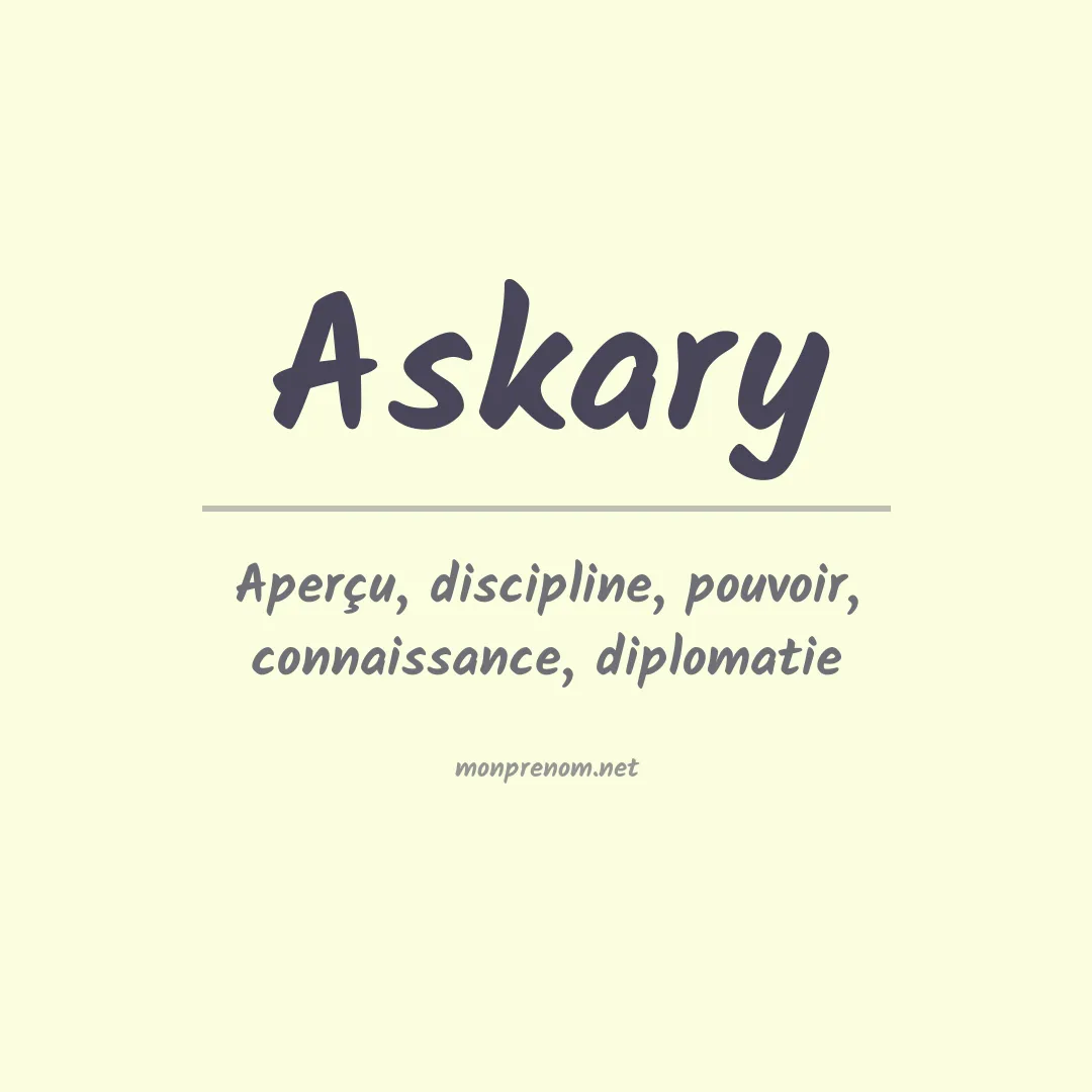 Signification du prénom Askary
