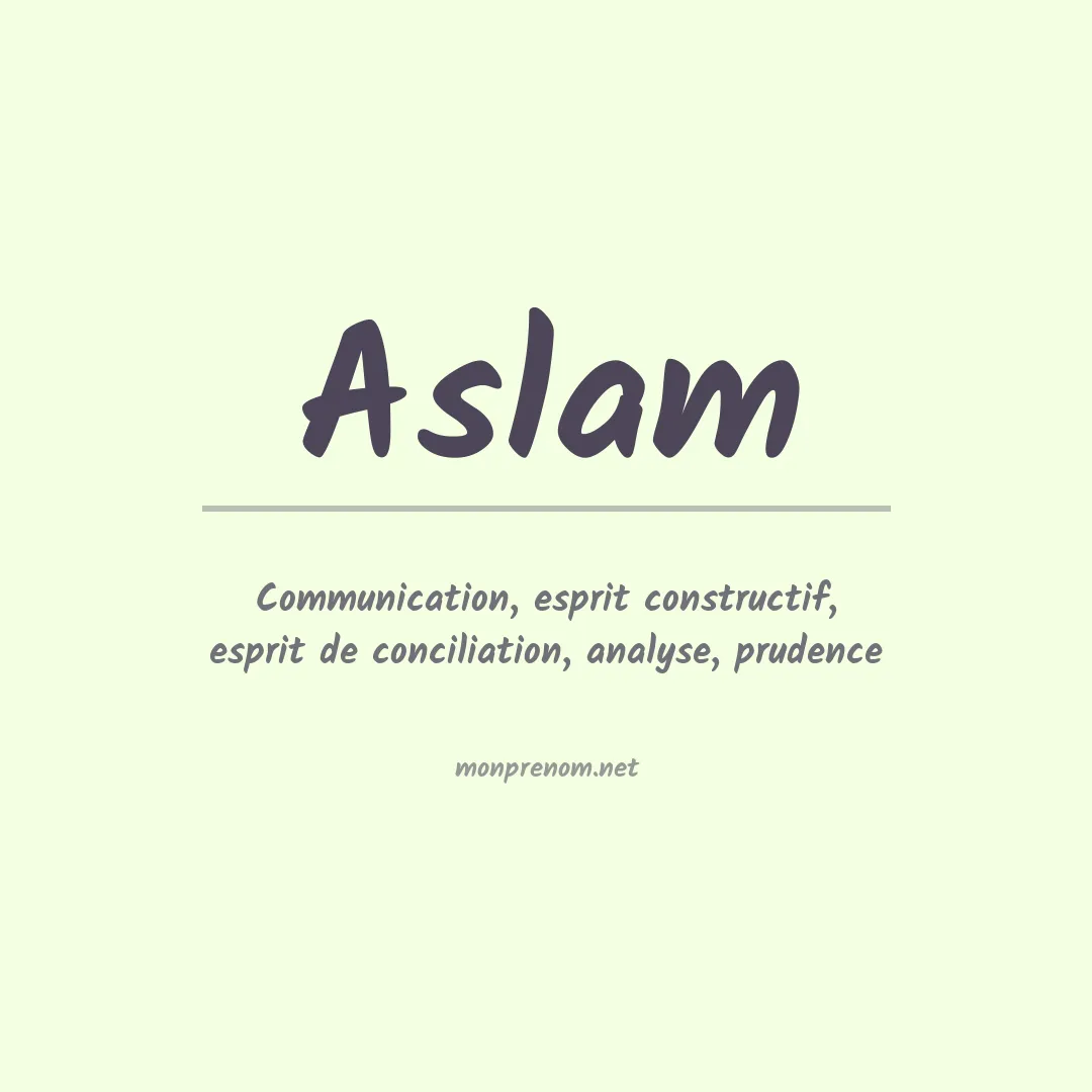 Prénom Aslam