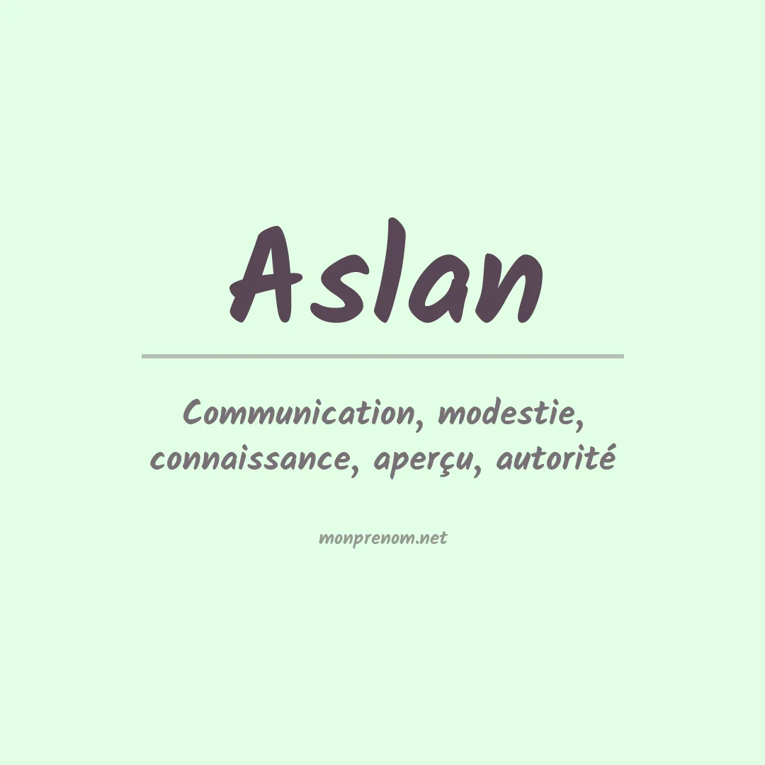 Prénom Aslan