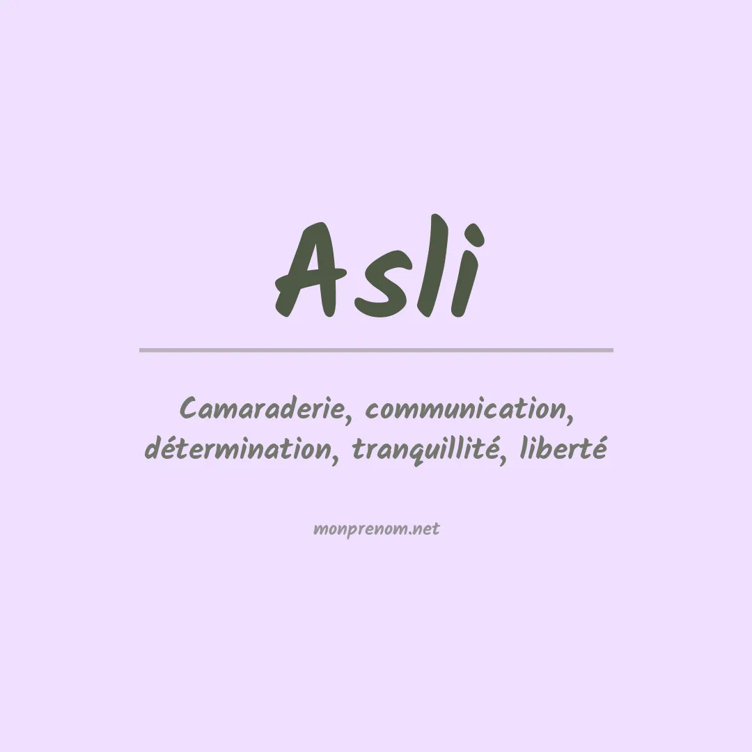 Prénom Asli
