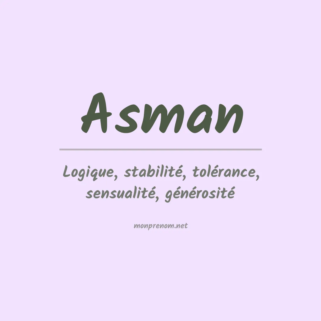 Prénom Asman