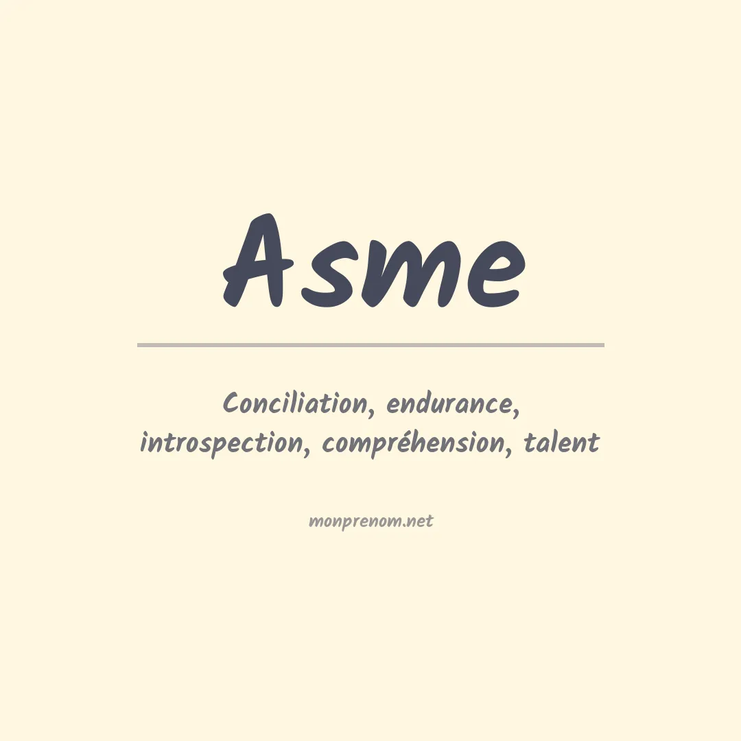 Signification du prénom Asme