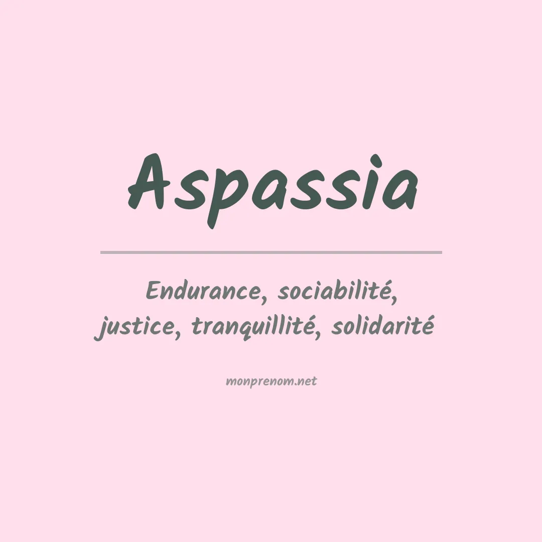 Signification du prénom Aspassia