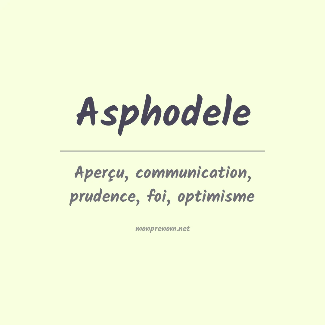Signification du prénom Asphodele
