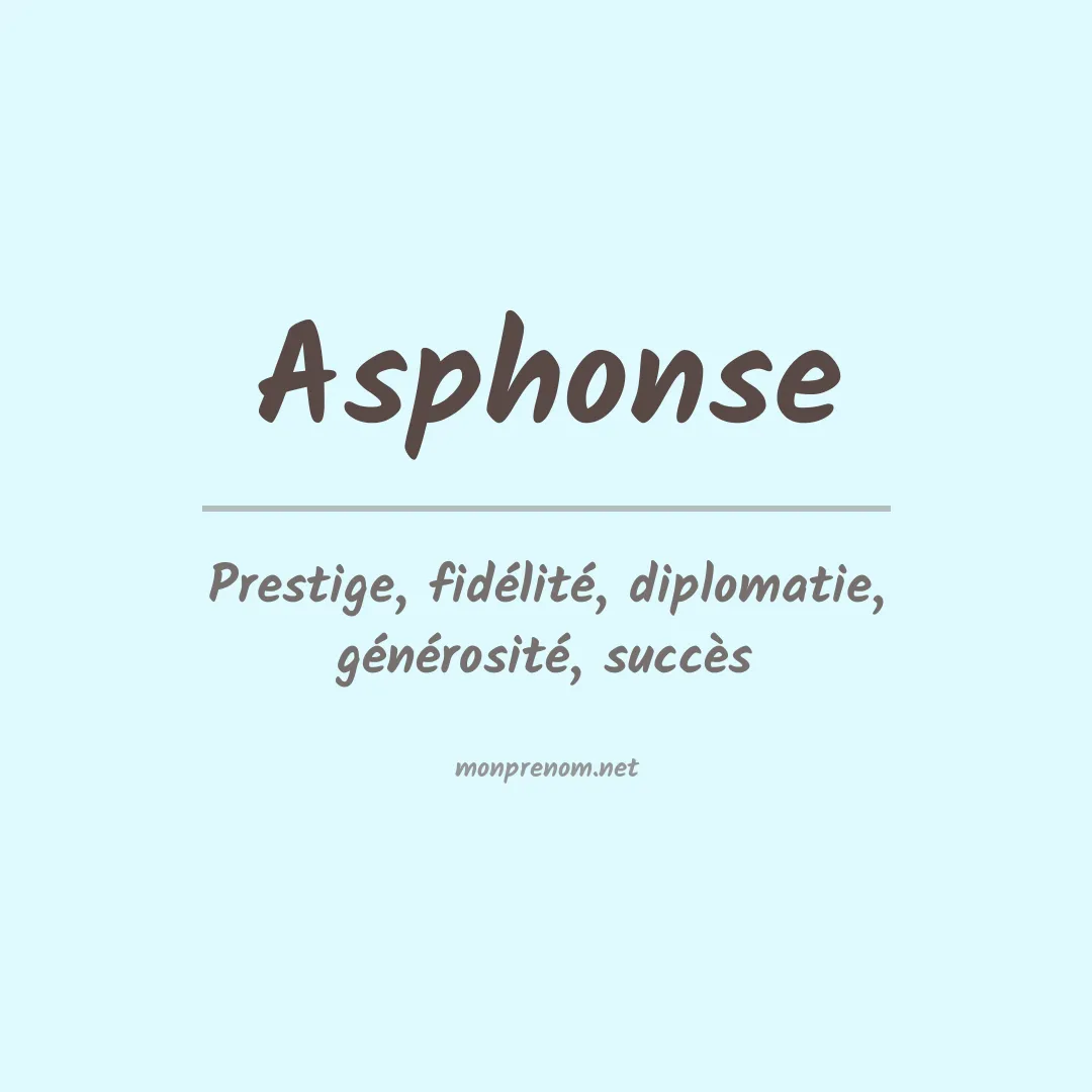 Signification du prénom Asphonse