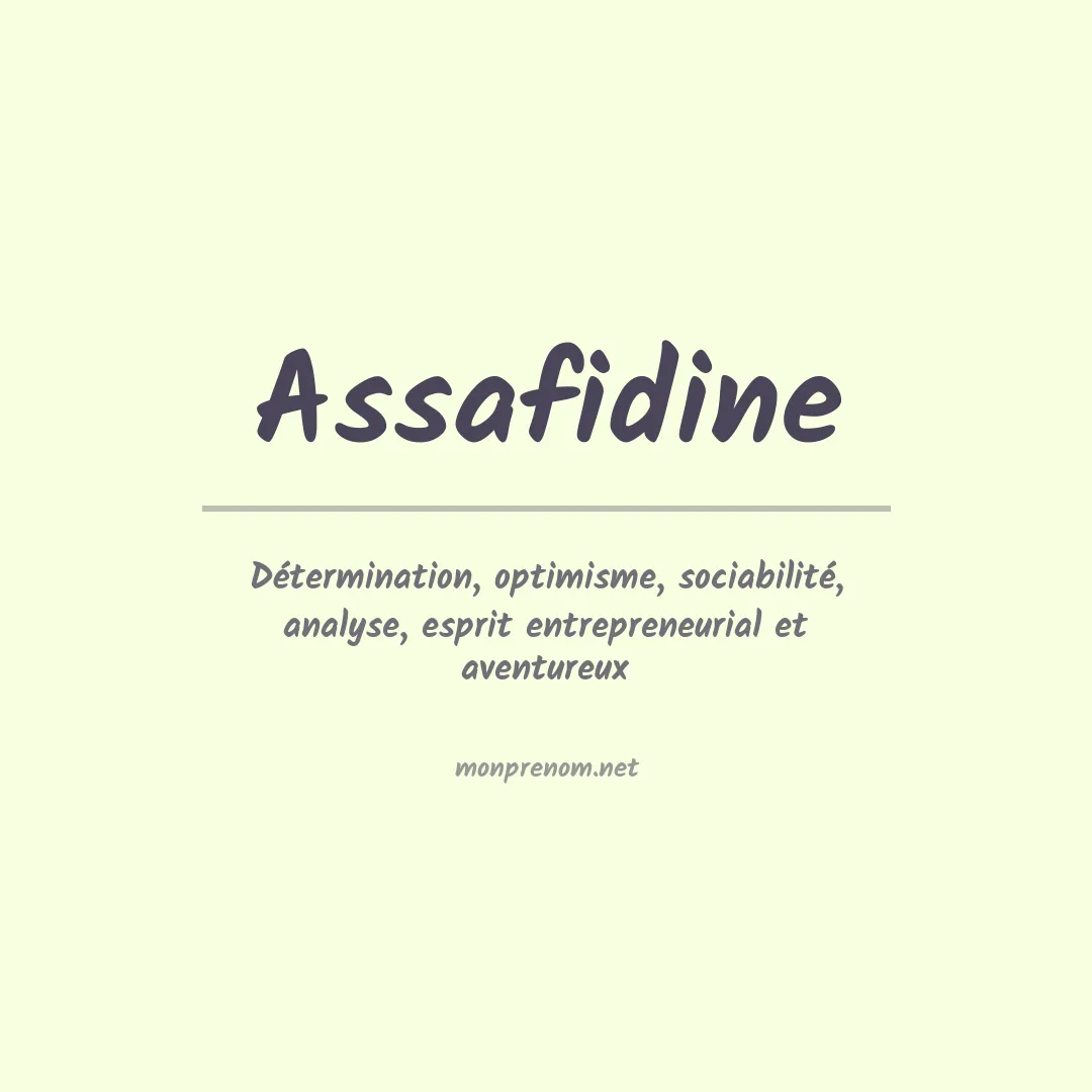 Signification du prénom Assafidine