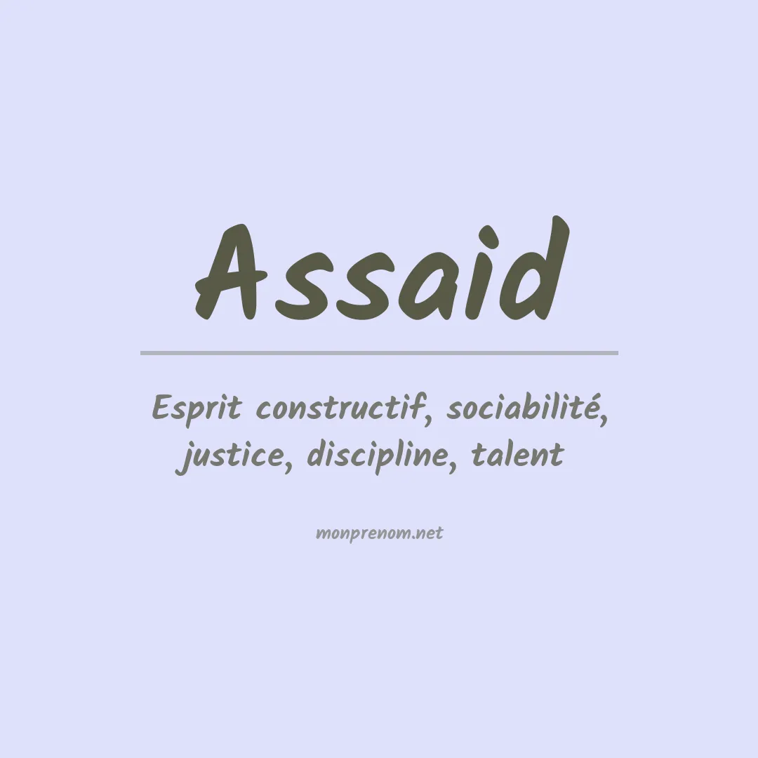 Signification du prénom Assaid