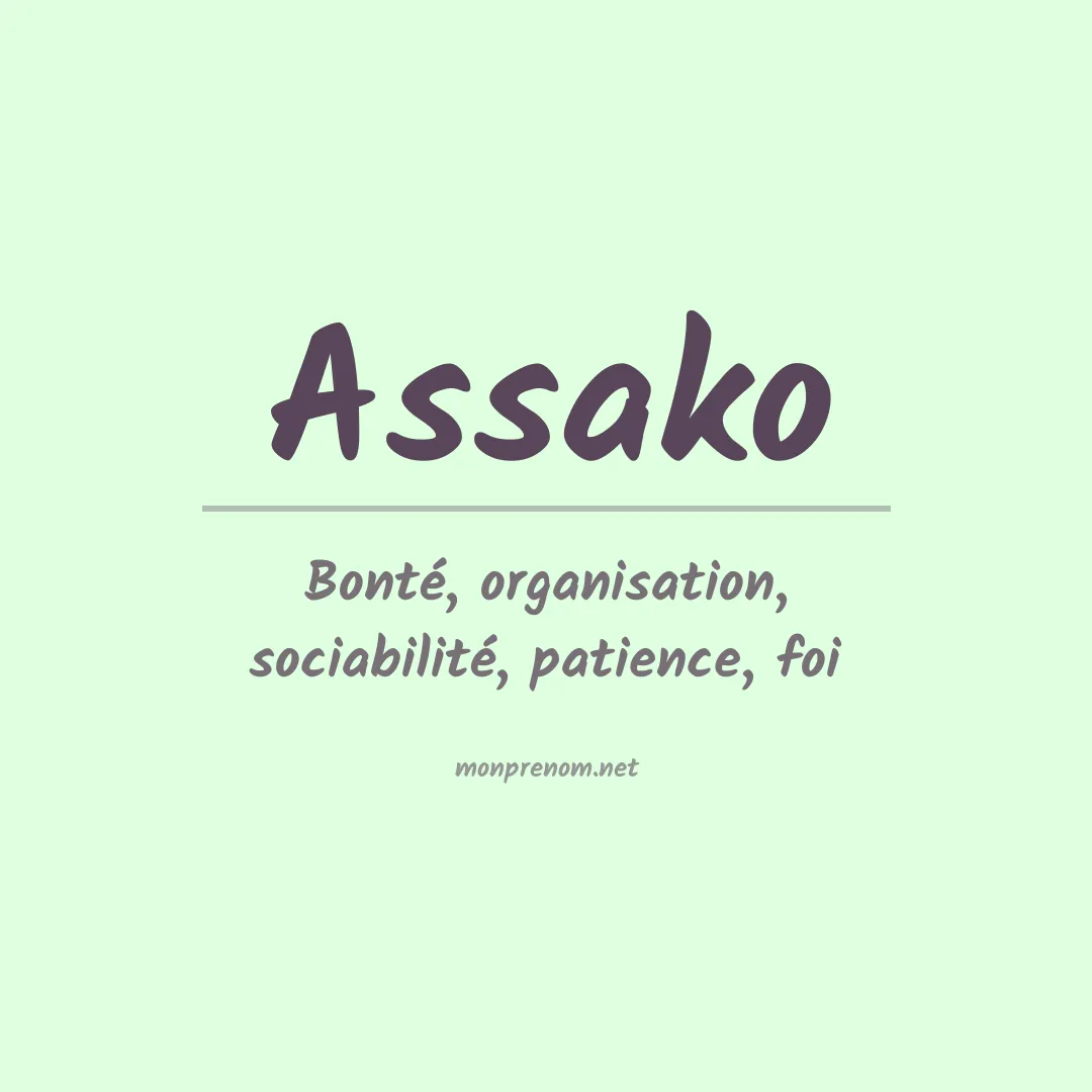 Signification du prénom Assako