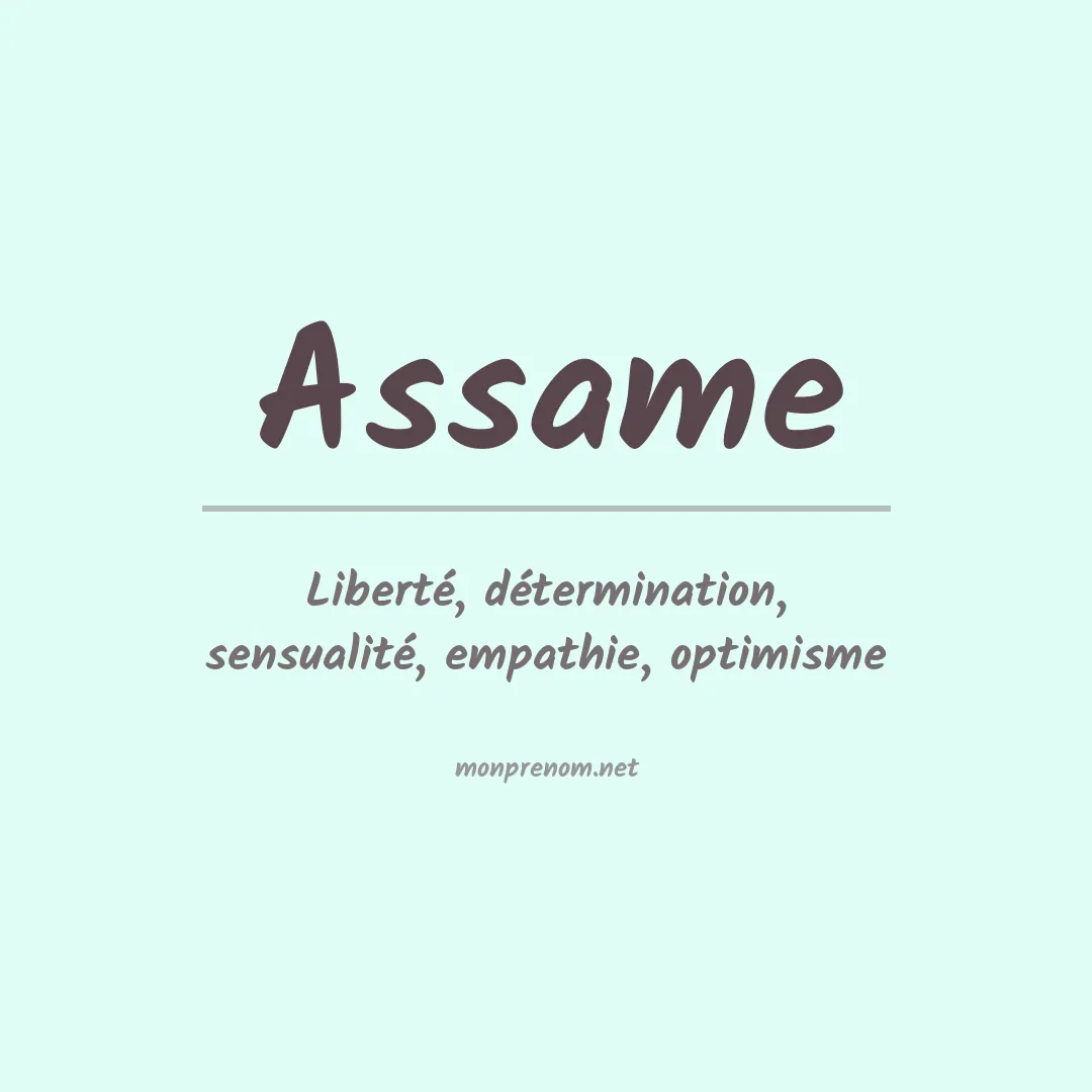 Signification du prénom Assame