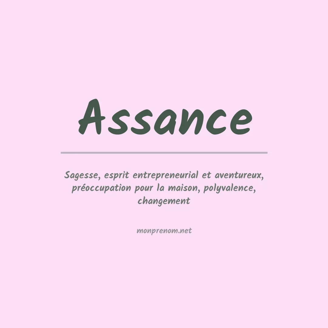 Signification du prénom Assance