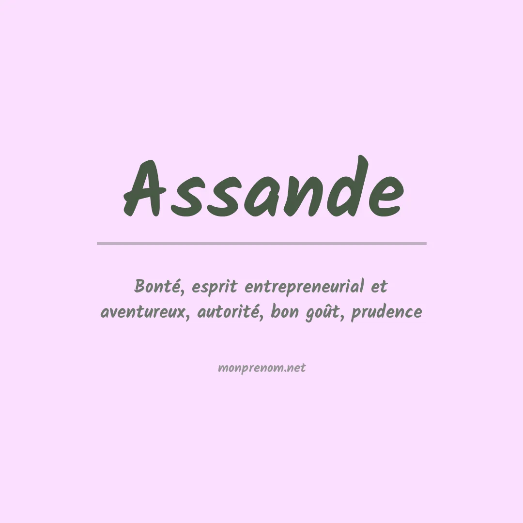 Signification du prénom Assande