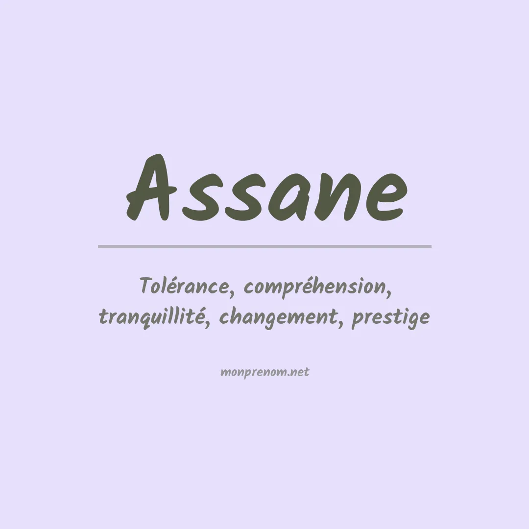Signification du prénom Assane