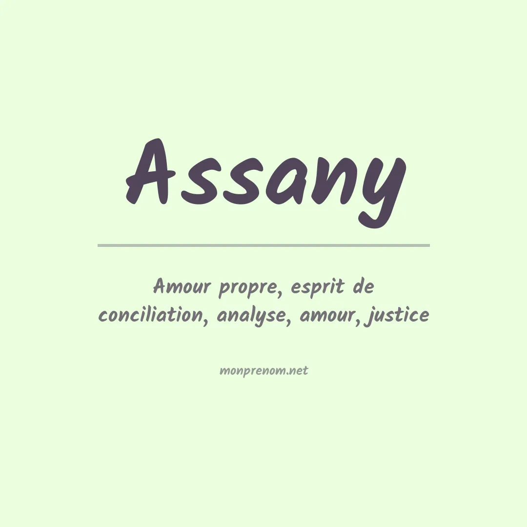 Signification du prénom Assany