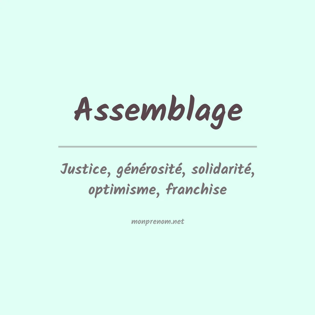 Signification du prénom Assemblage