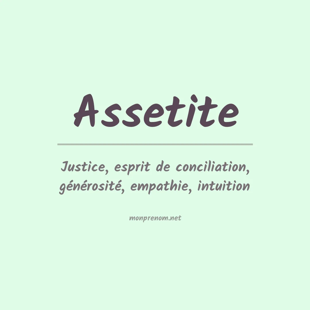 Signification du prénom Assetite