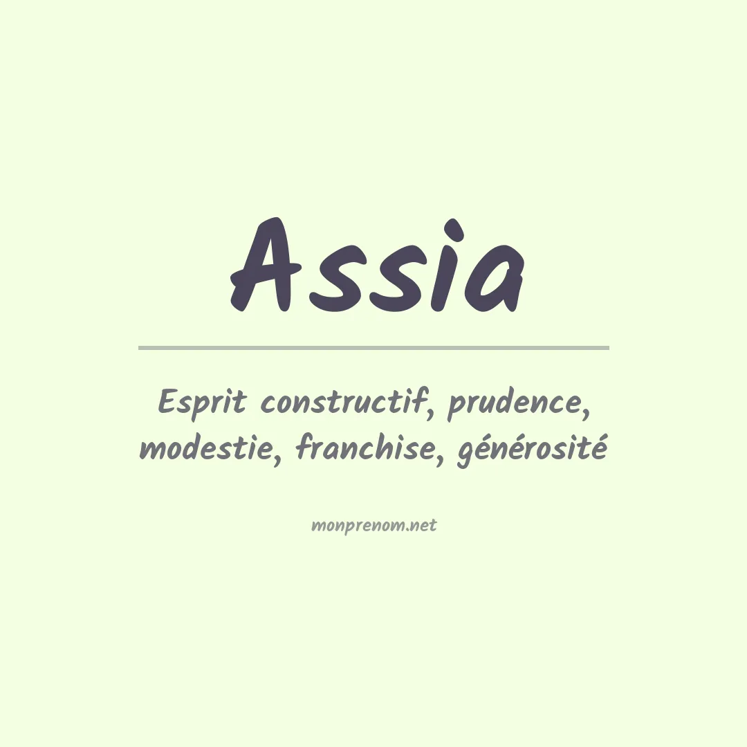 Signification du prénom Assia