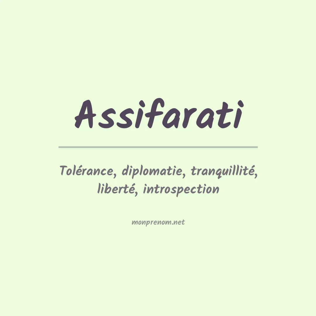 Signification du prénom Assifarati