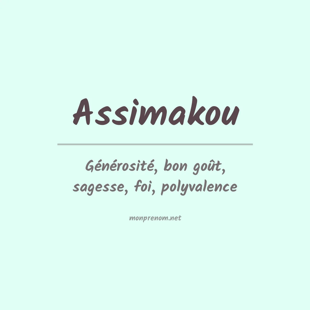 Signification du prénom Assimakou