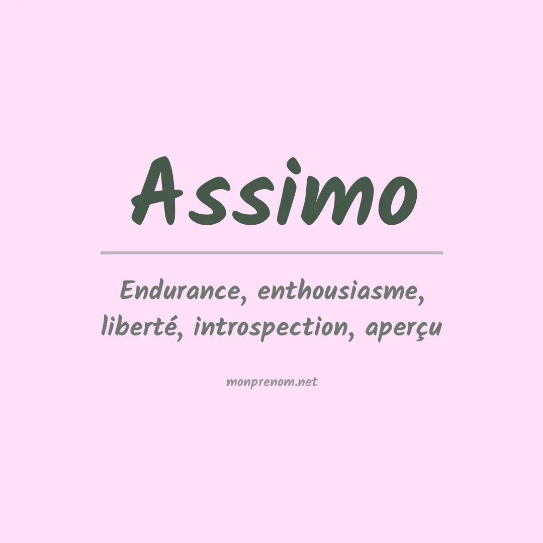 Signification du prénom Assimo