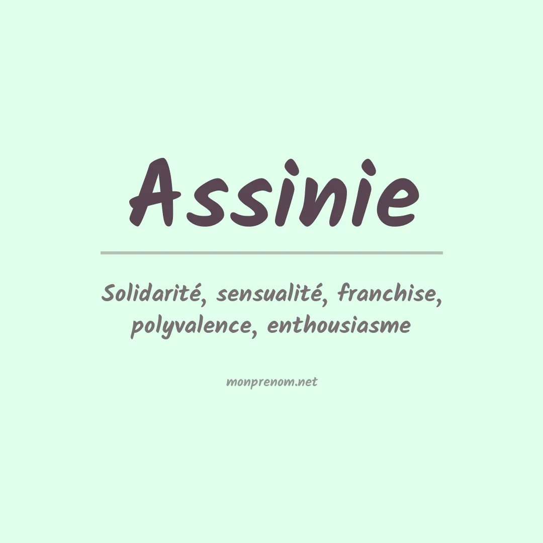 Signification du prénom Assinie