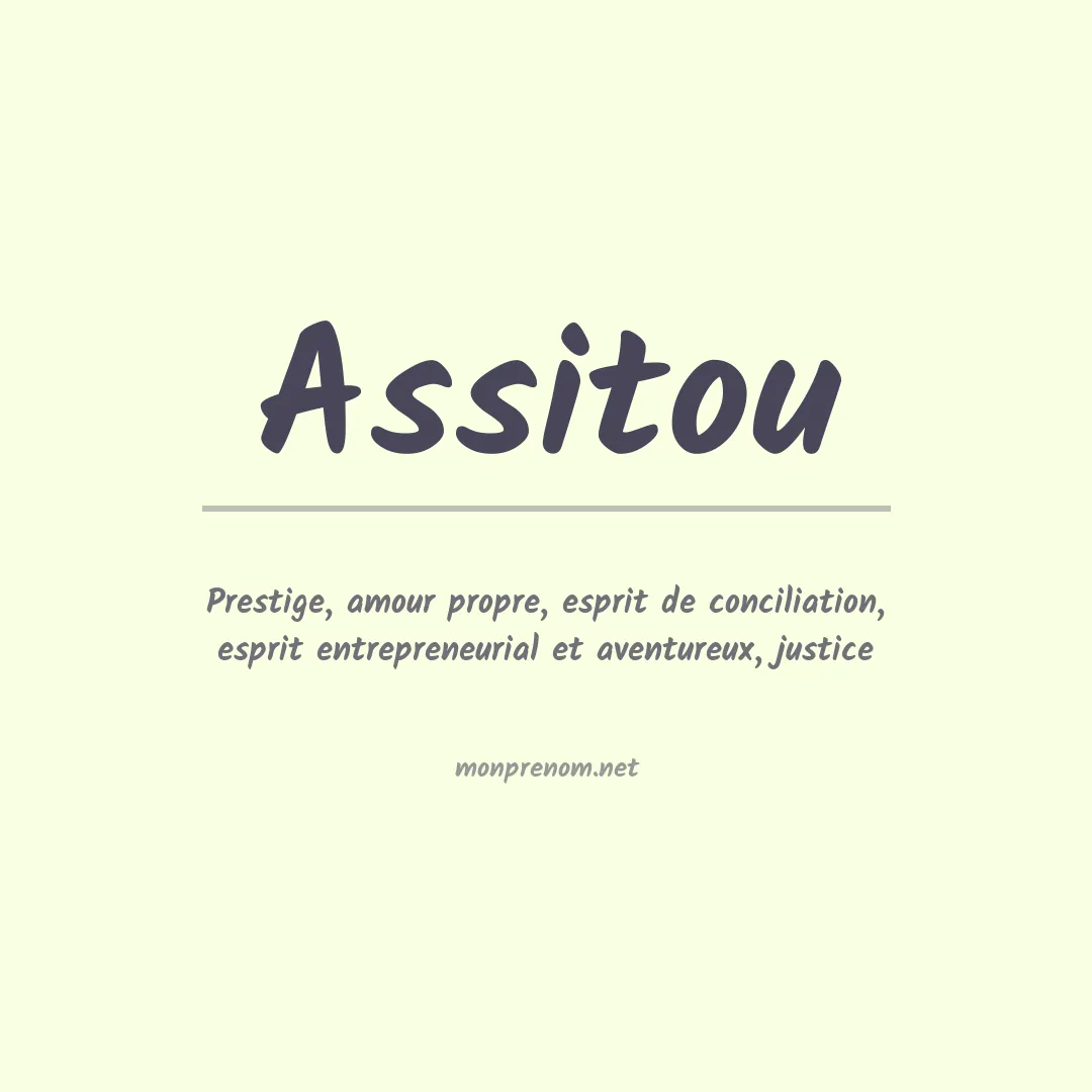 Signification du prénom Assitou