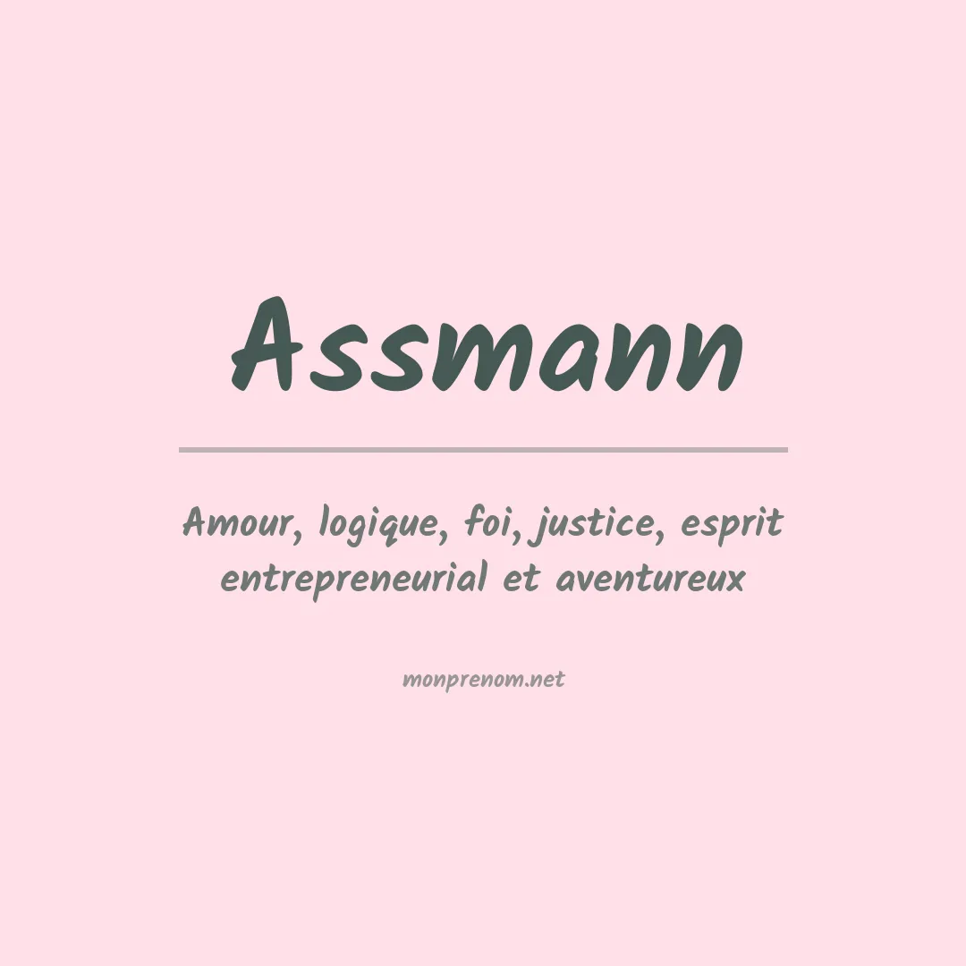 Signification du prénom Assmann