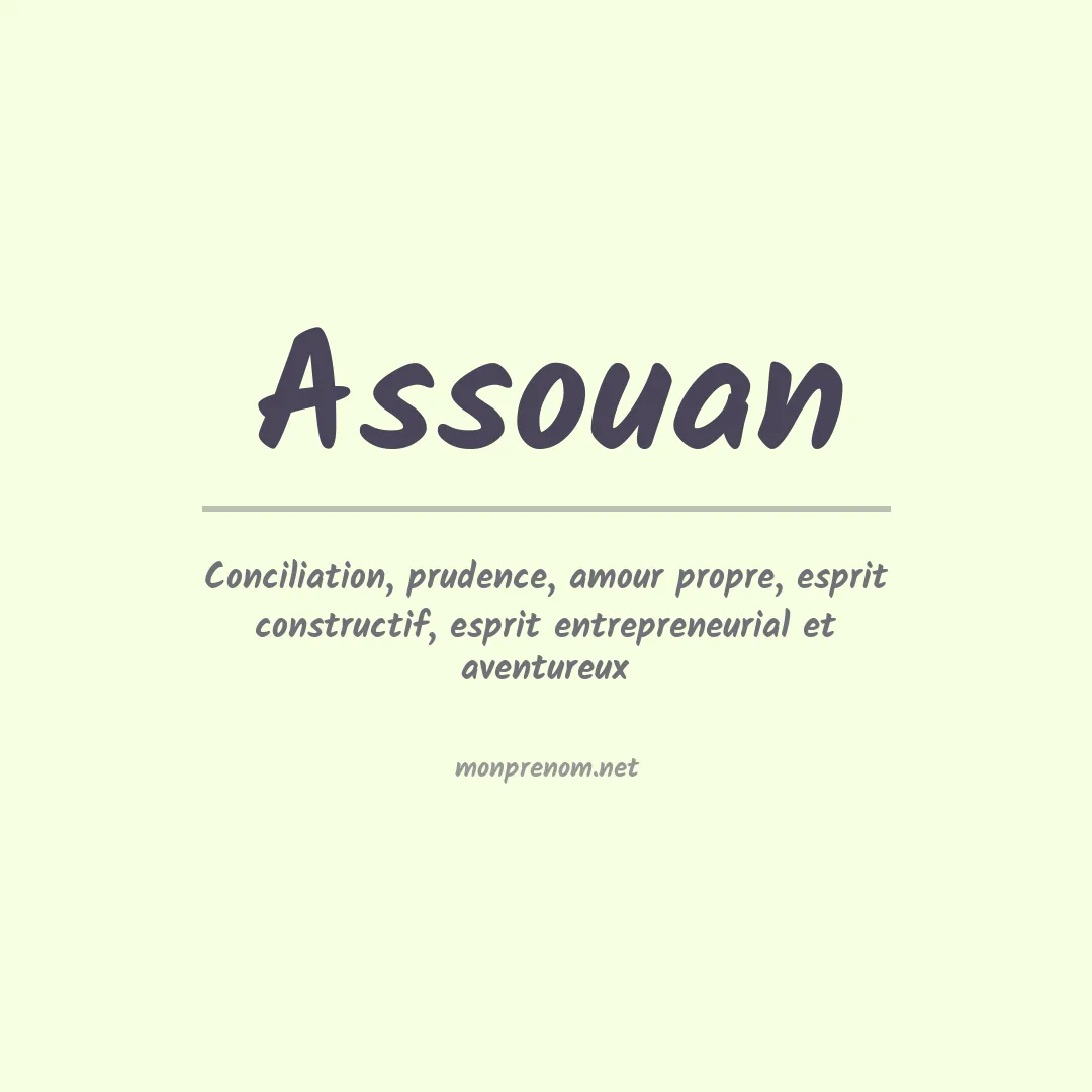 Signification du prénom Assouan