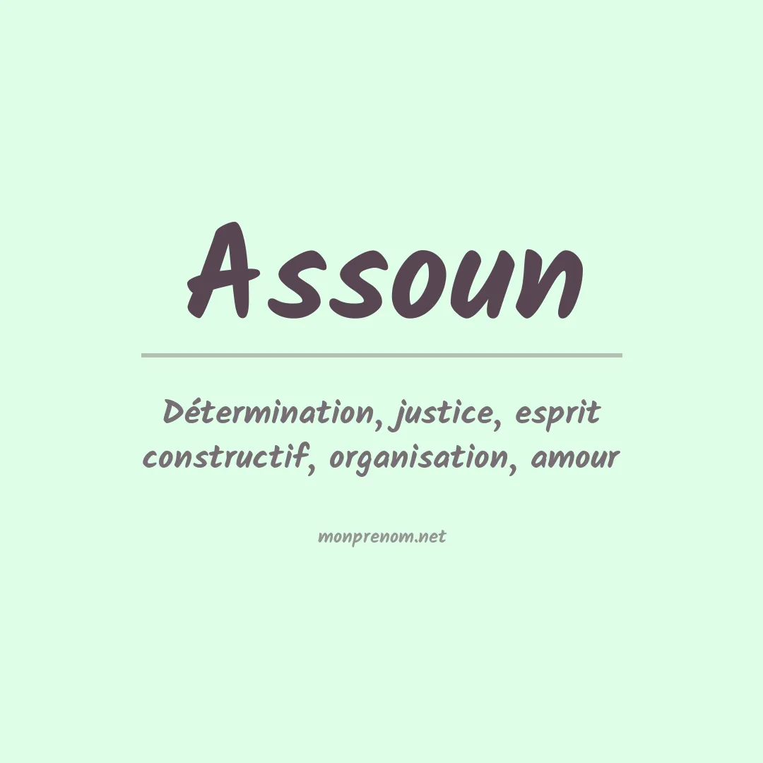 Signification du prénom Assoun