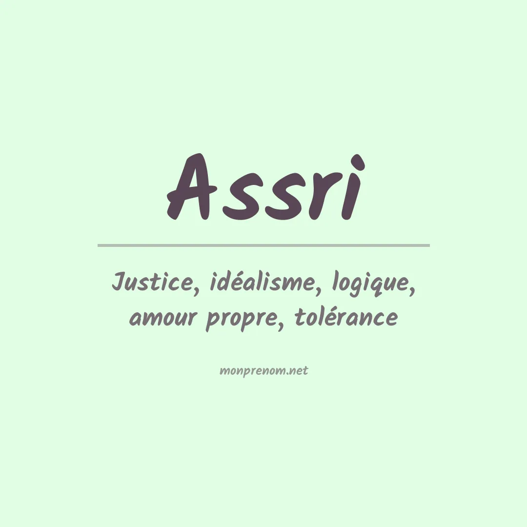 Signification du prénom Assri