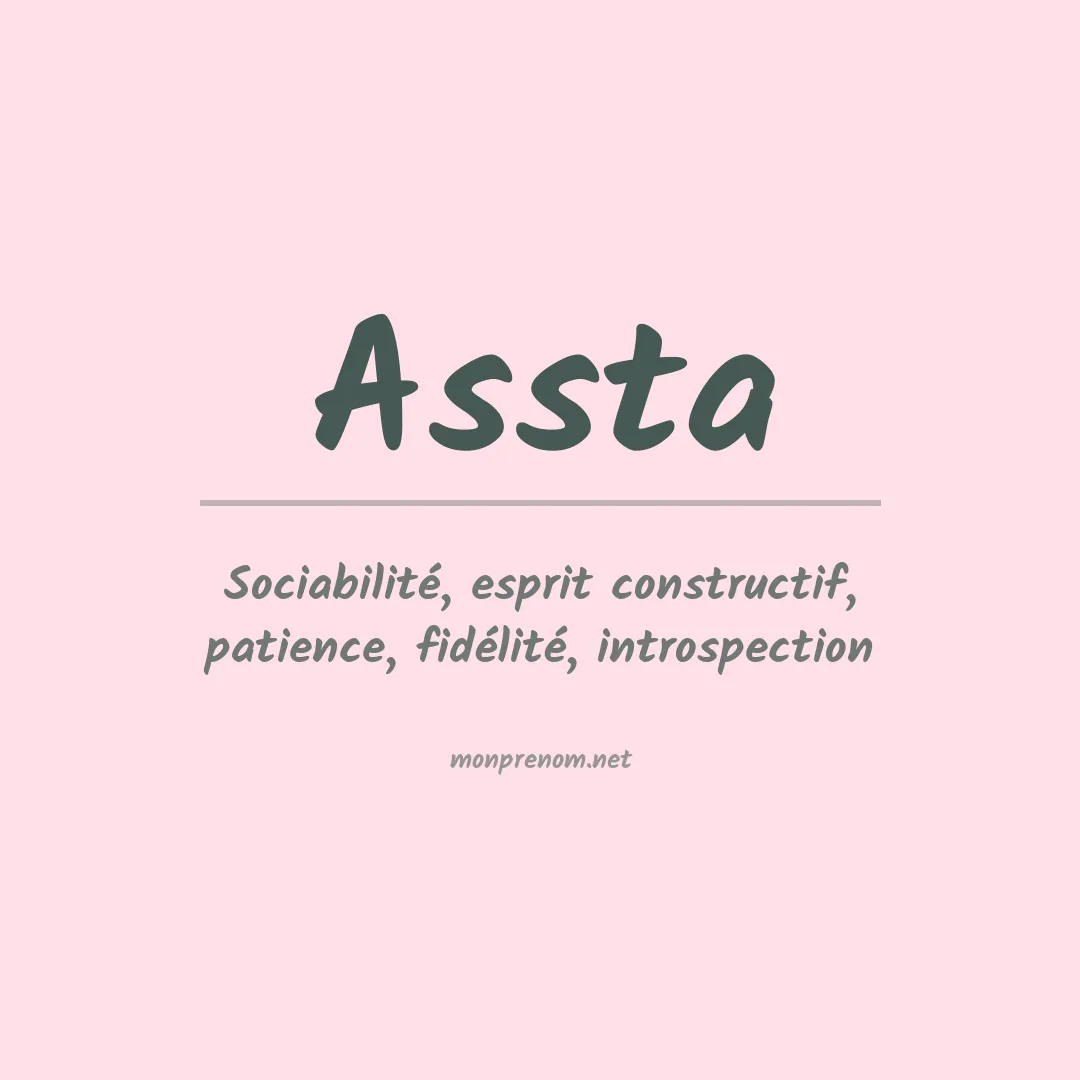 Signification du prénom Assta