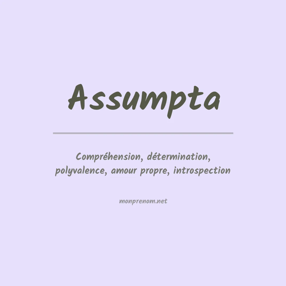 Signification du prénom Assumpta