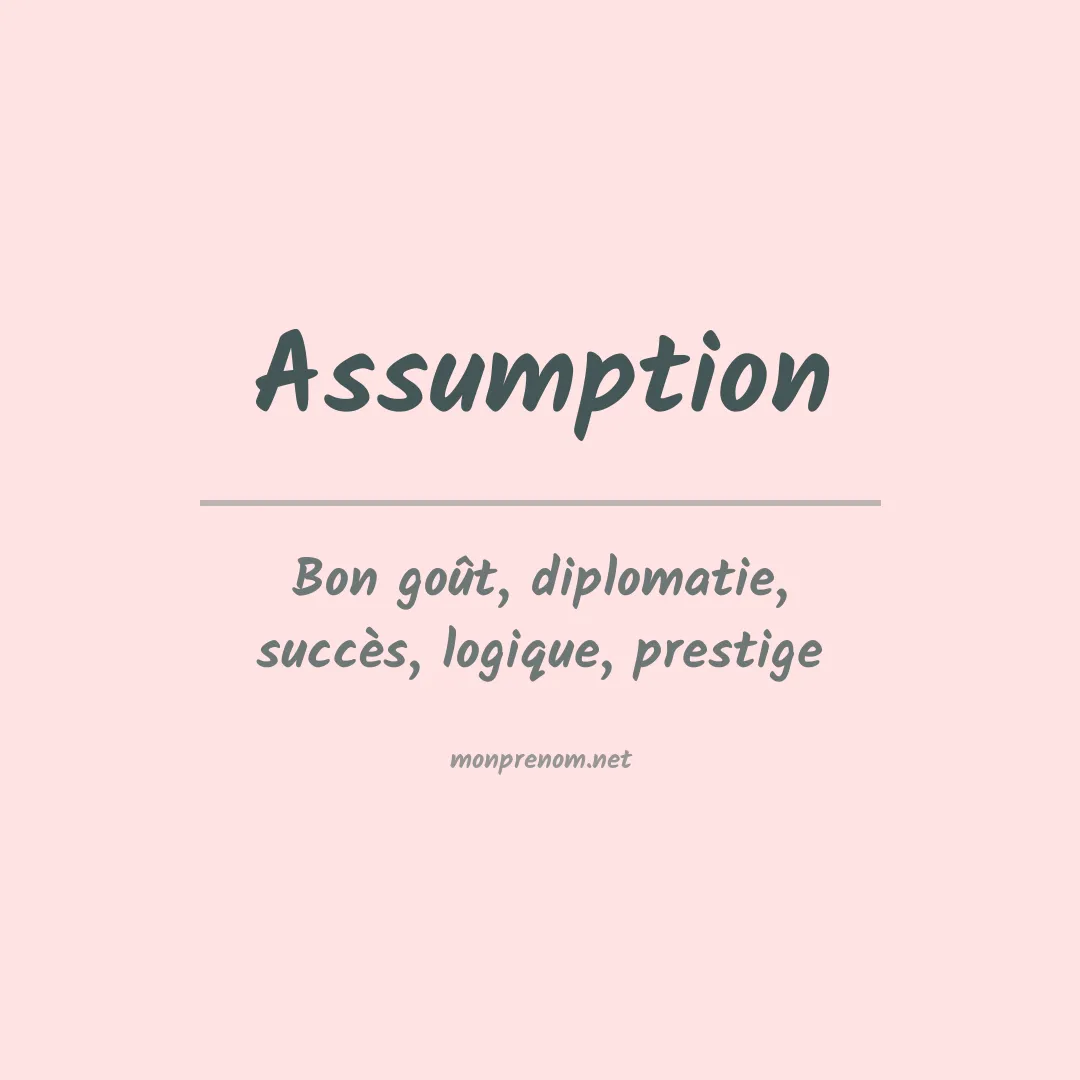 Signification du prénom Assumption