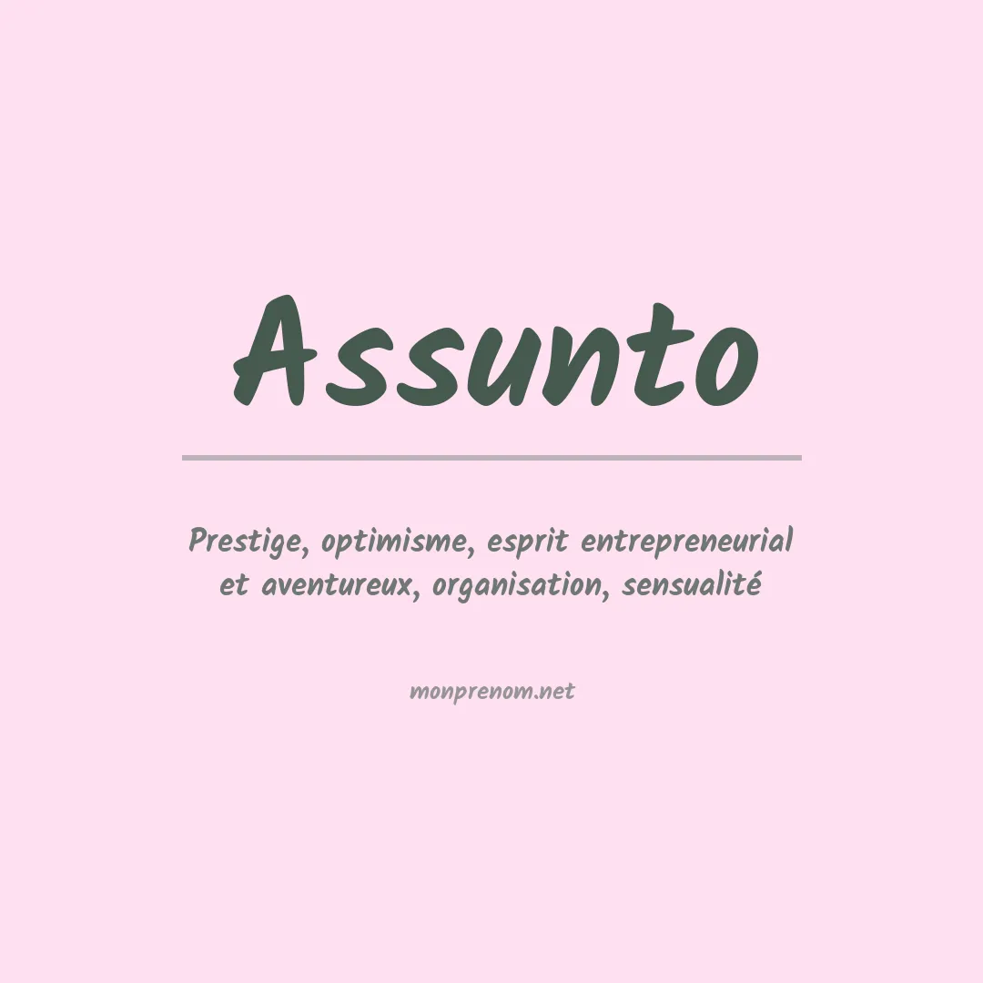 Signification du prénom Assunto