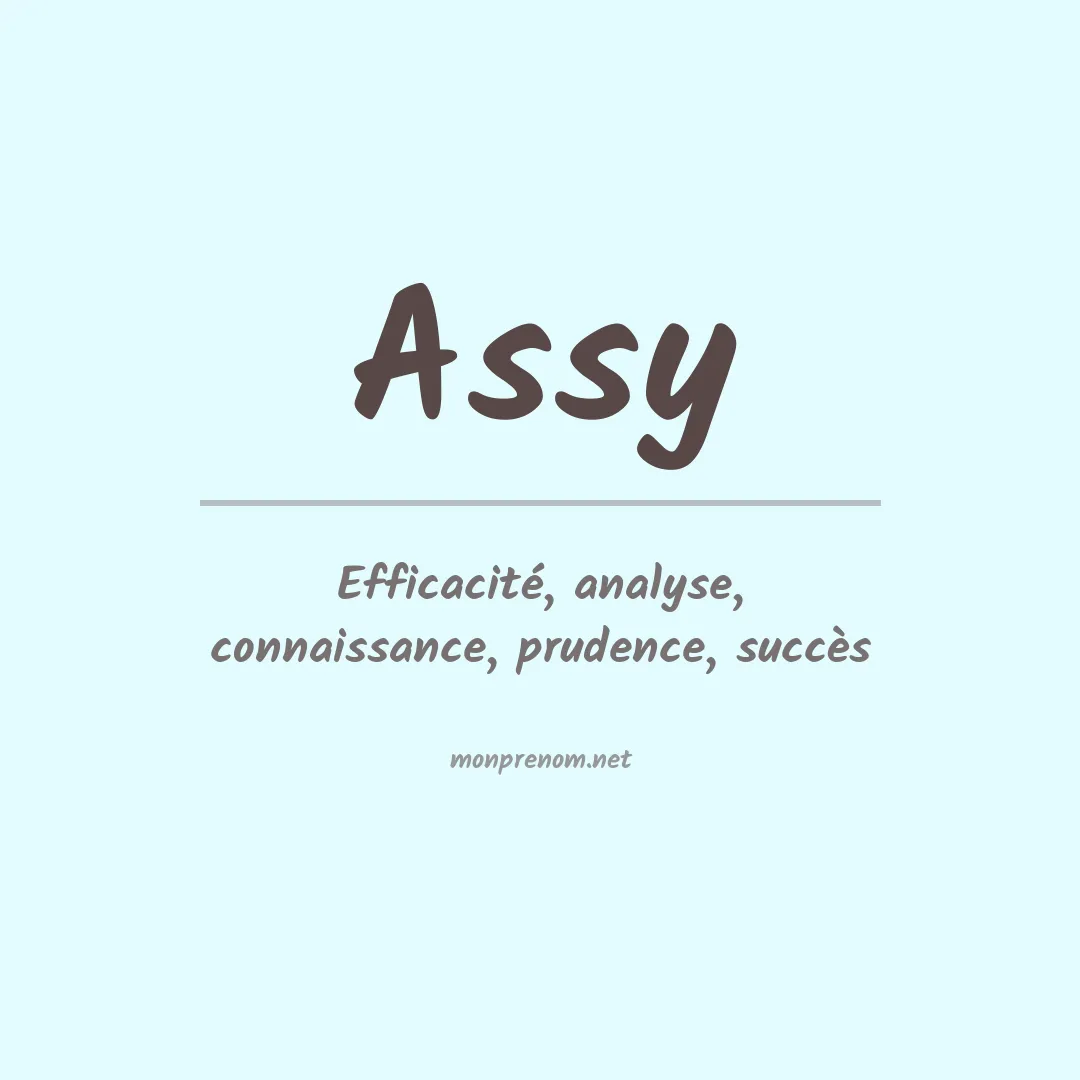 Signification du prénom Assy