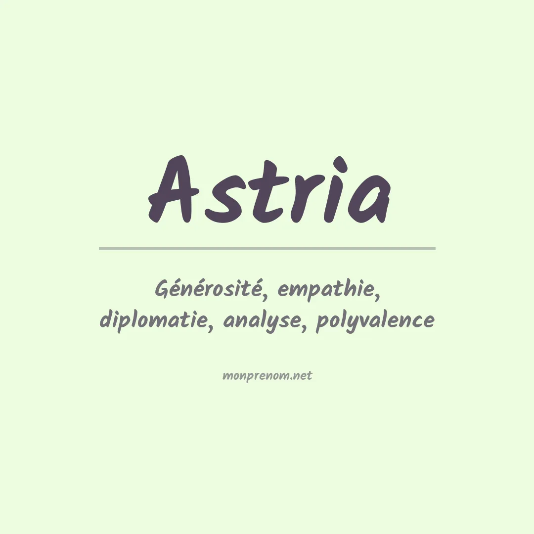 Signification du prénom Astria