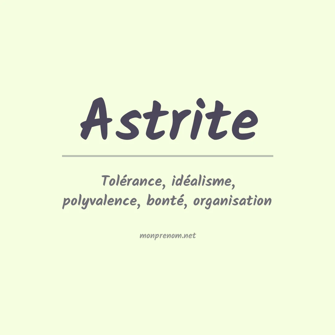 Signification du prénom Astrite