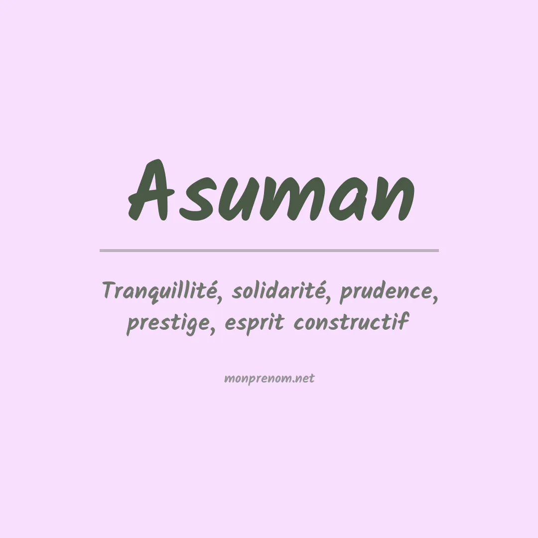 Signification du prénom Asuman