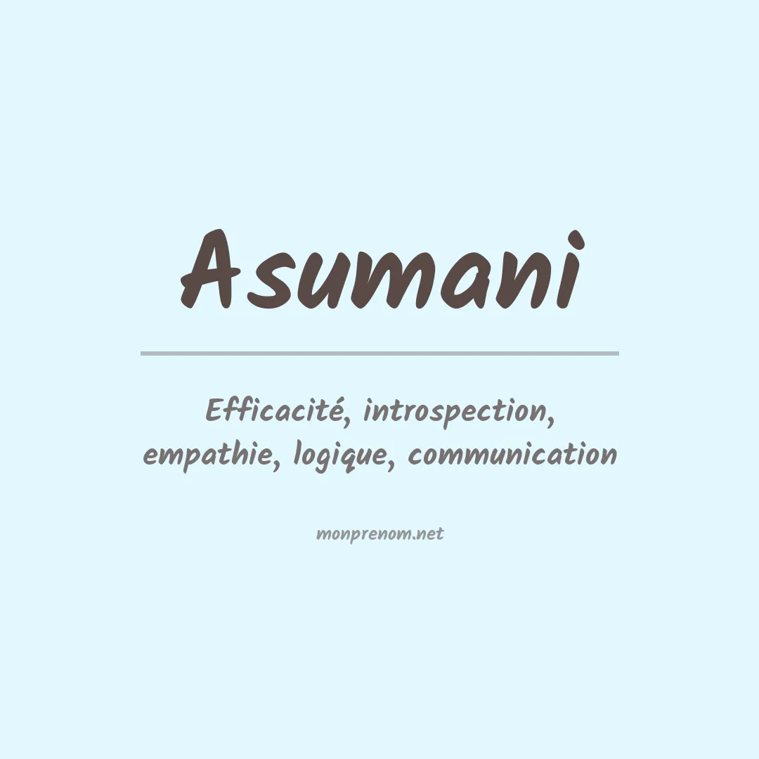 Signification du prénom Asumani