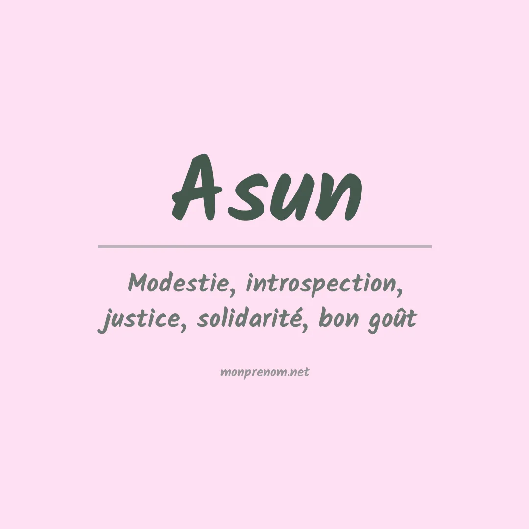 Signification du prénom Asun