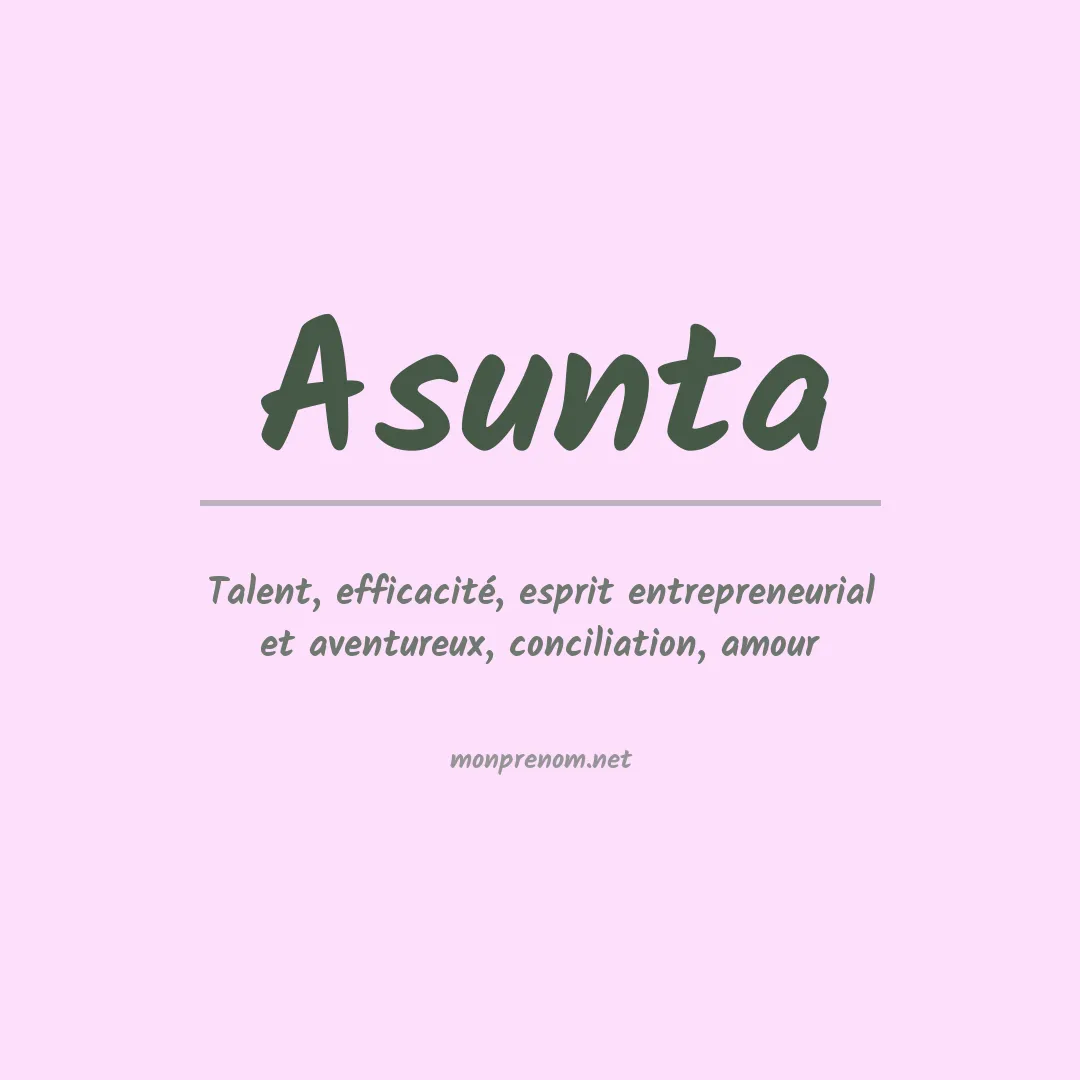 Signification du prénom Asunta