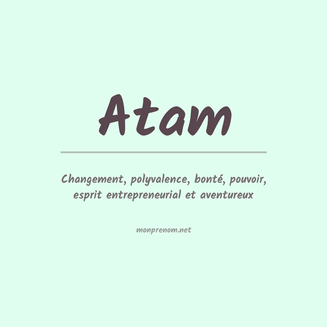 Signification du prénom Atam